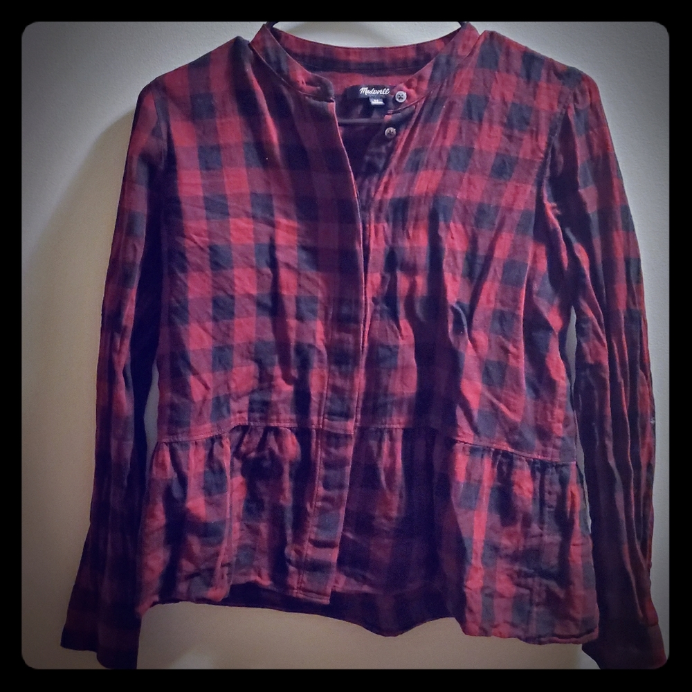 Madewell Plaid Peplum